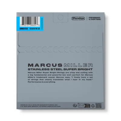 Dunlop Marcus Miller DBMMS45125 žice za 5-žičanu bas gitaru 45-125 – pakovanje – zadnja strana