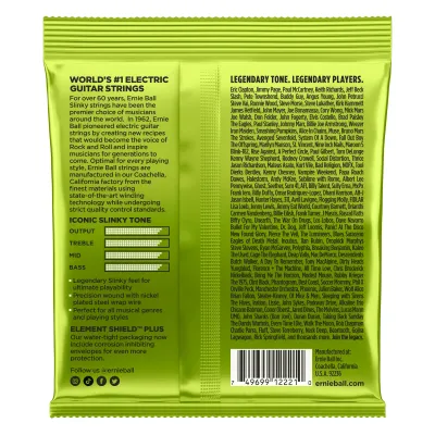 Ernie Ball Regular Slinky P02221 žice za električnu gitaru 10-46 – zadnja strana pakovanja