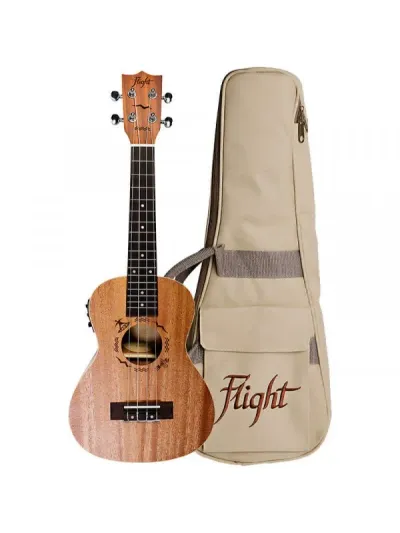 Flight DUC323CEQ MAH/MAH elektroakustični koncertni ukulele sa torbom