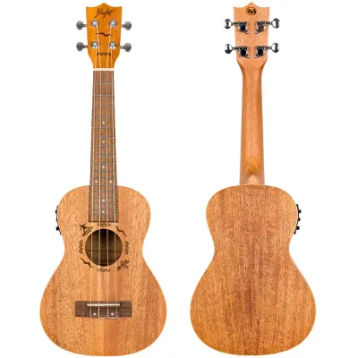 Flight DUC323CEQ MAH/MAH elektroakustični koncertni ukulele sa torbom – prednja i zadnja strana