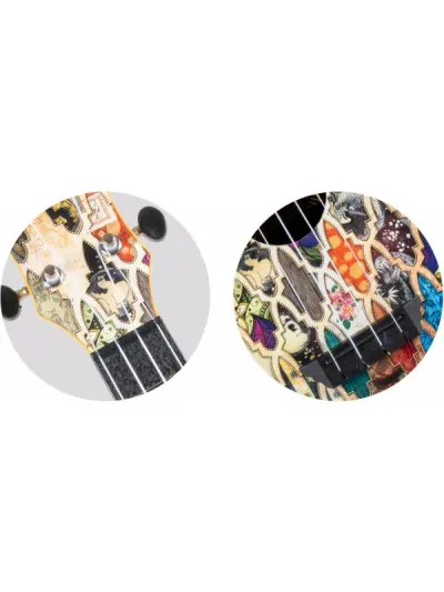 Flight TUC-40 Granada koncertni ukulele – detalj glave i kobilice