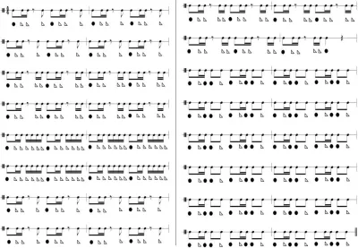 Ritmička partitura za đembe uz pesmu Somebody That I Used to Know